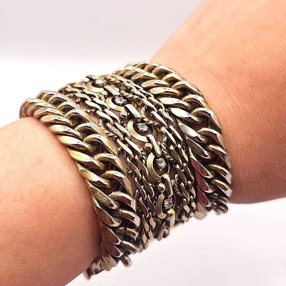 Vintage Juicy Couture Multi-Chain Light Goldtone Bracelet